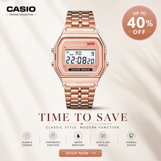 Casio Classic Retro Style in Rose Gold